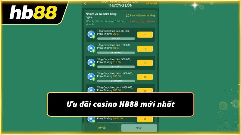 Nhiều chương trình thưởng được triển khai tăng trải nghiệm casino